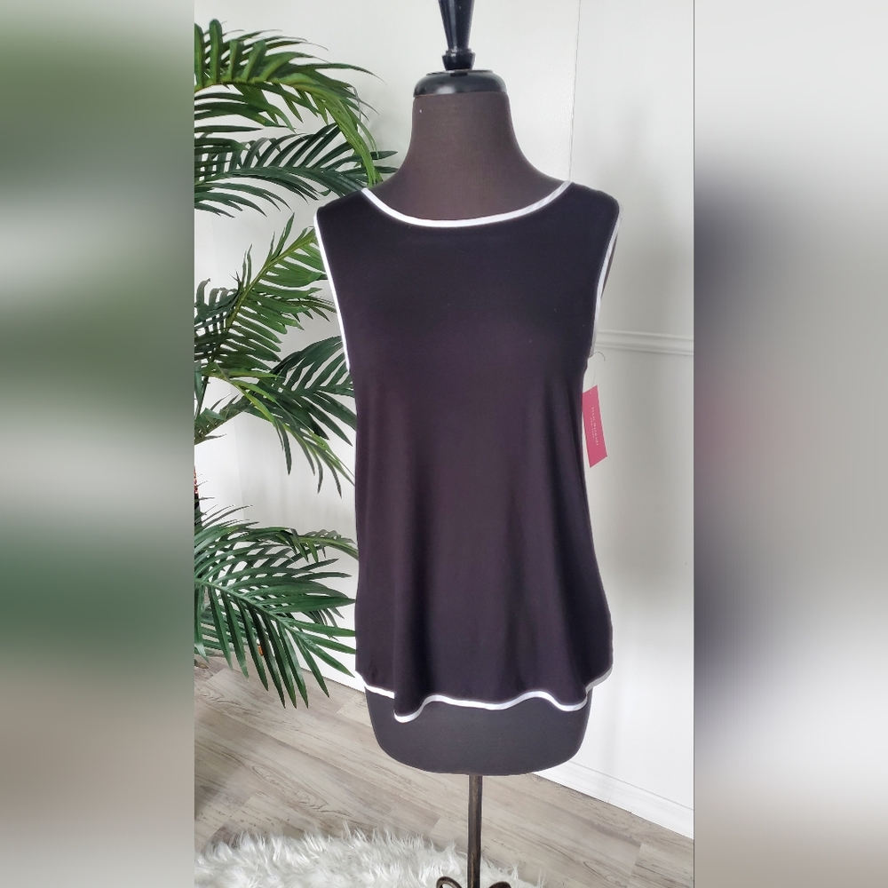LAST PRICE DROP! NWT Isaac Mizrahi Black Sleeveless Women's Top Sz 8